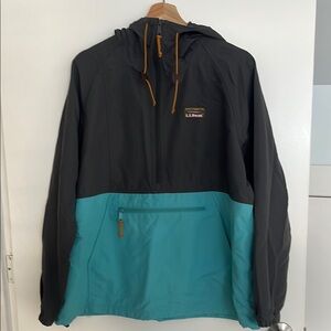 L.L. Bean Charcoal and Aqua Hooded Jacket